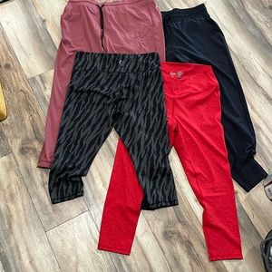 Lot of 4 Zyia active pants. 2 joggers 1 legging 1 cropped